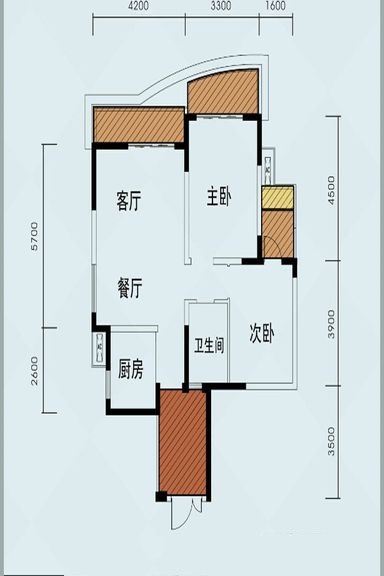 嘉年华青年城smart公寓 二居室 91平米