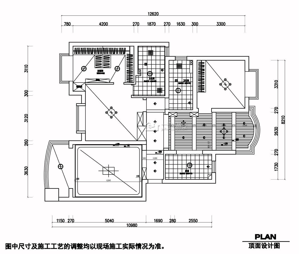 地中海125平米三房二厅二卫装修案例