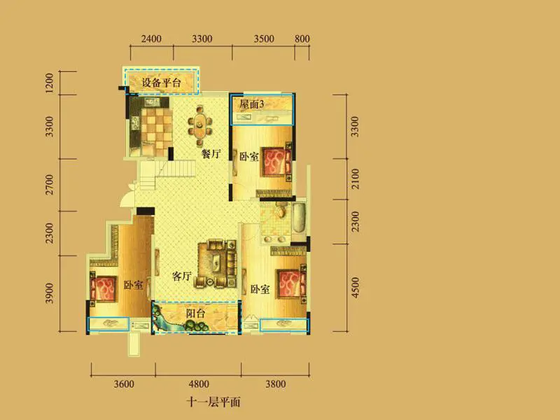 现代简约风格-132平米-三居室