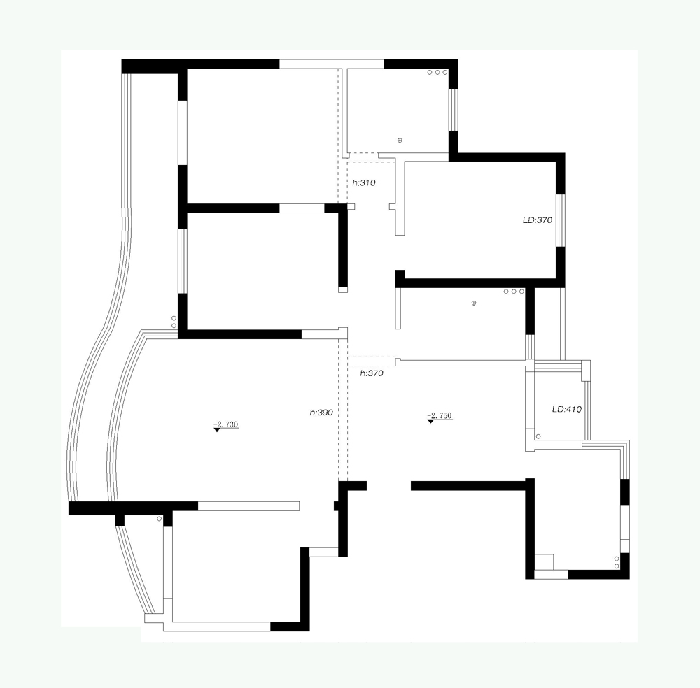 常工城尚城179㎡四室两厅简约中式风格装修案