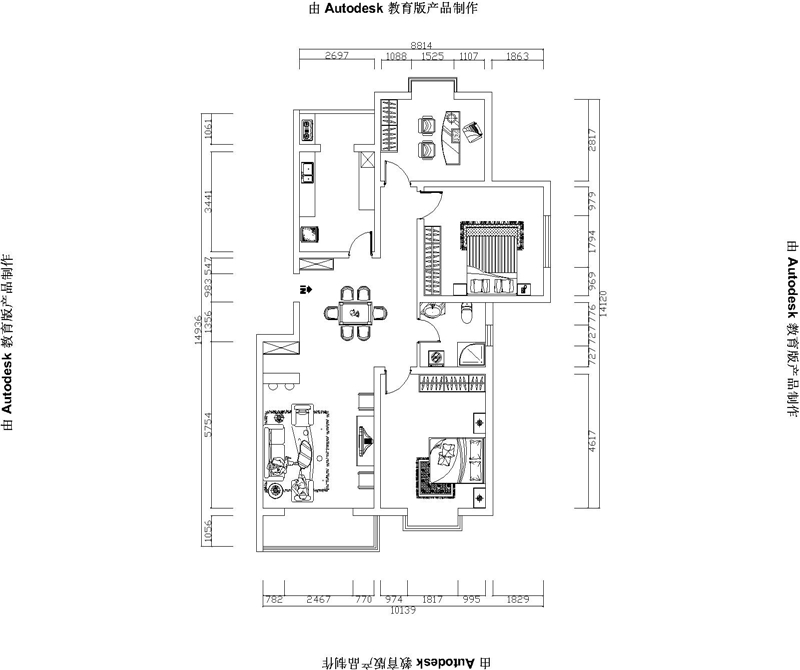 菊芳园—混搭风格—三居室—131㎡