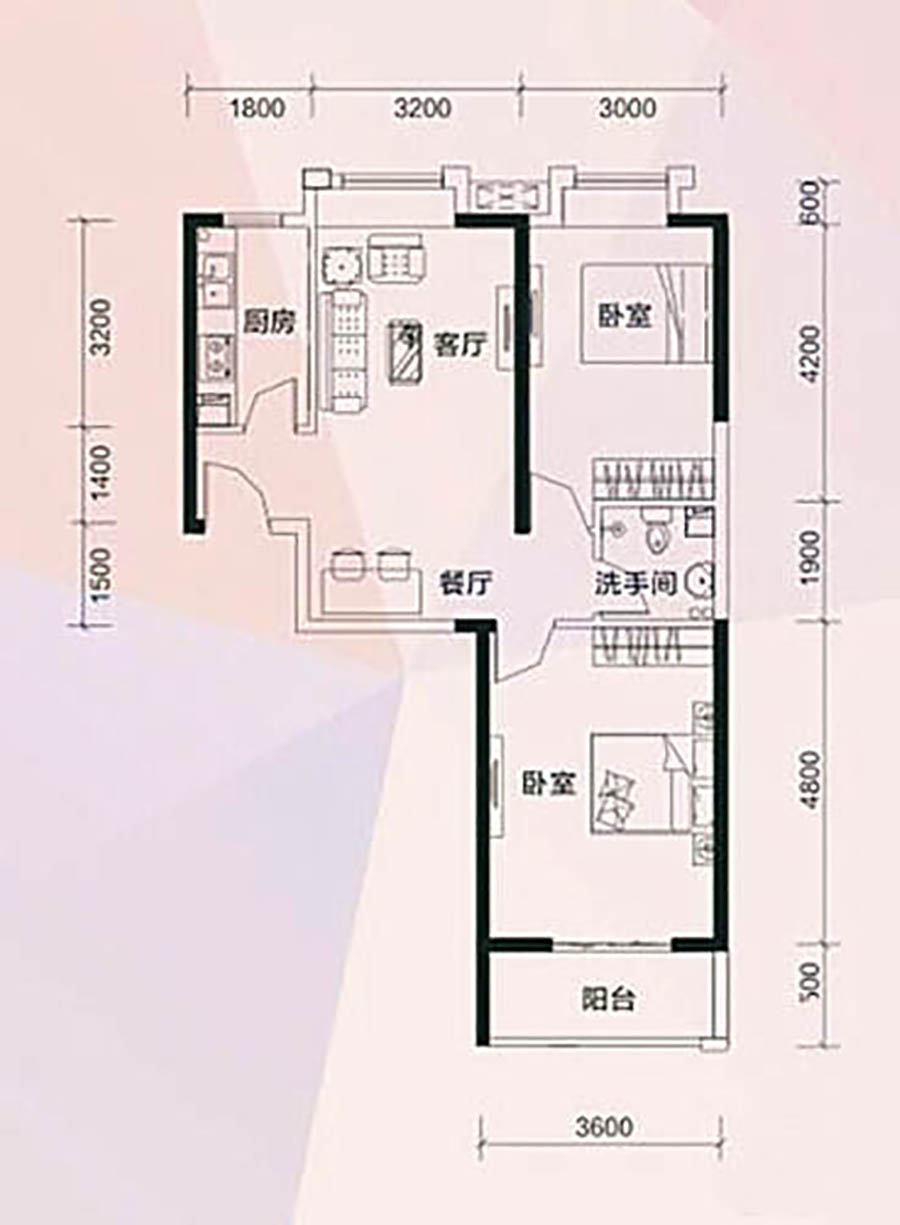 星海虹城-地中海-2室2厅1卫