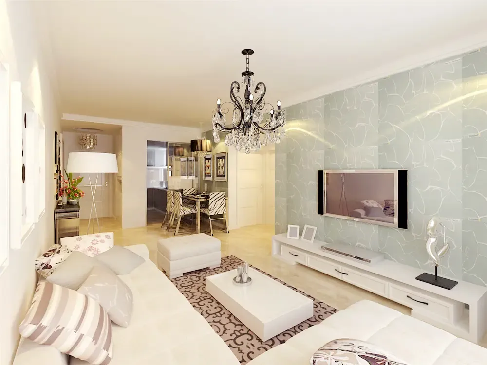 现代简约二居室装修效果图85平米4万现代简约二居室装修案例大全-沈阳