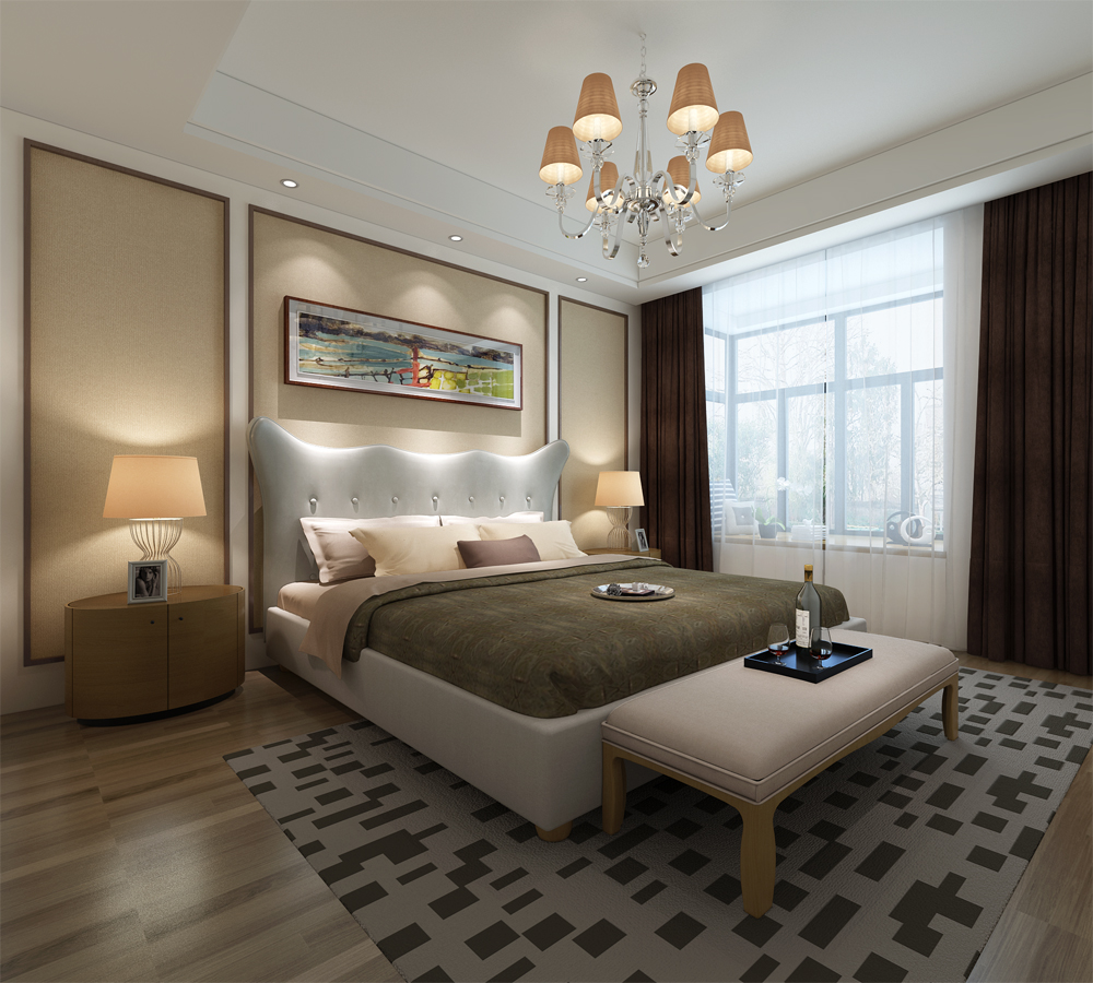 尚锦城120㎡三室两厅简约美式风格案例