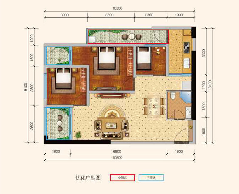 龙头装饰展现瑞鼎城现代简约风格效果图