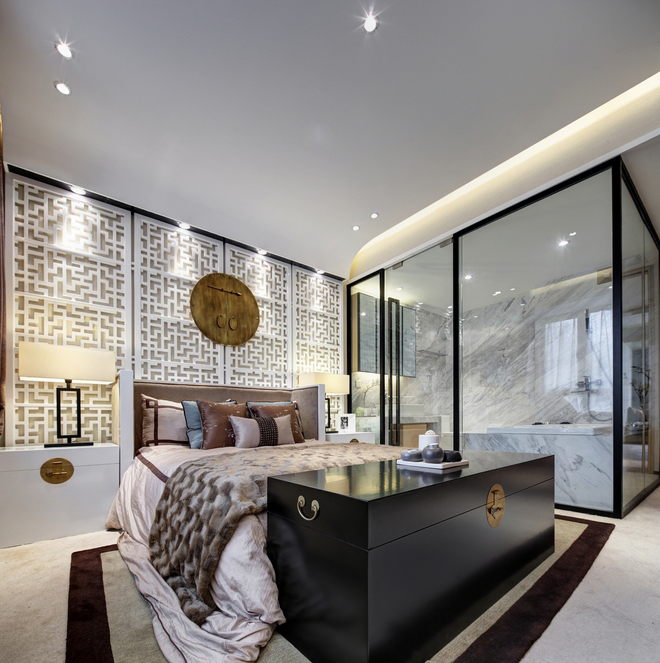 杭州首开国风美域115平三居室中式风格装修案