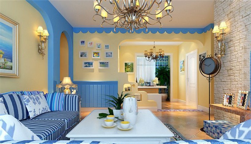 金盏家园90平地中海风格效果图设计