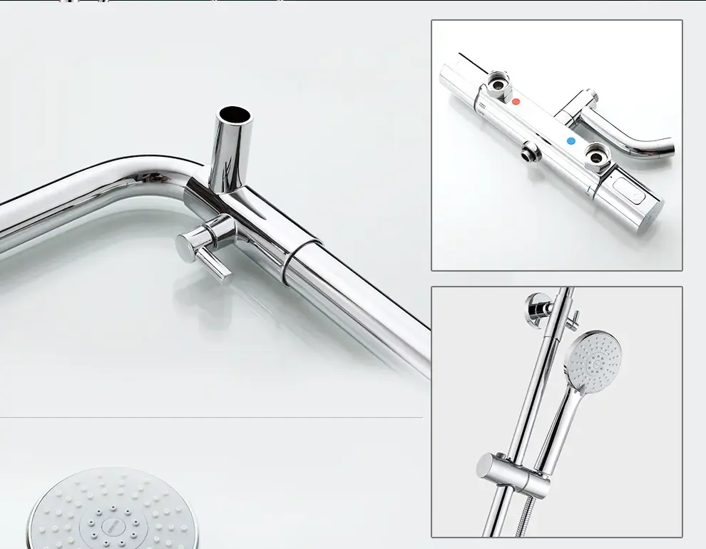 箭牌(arrow) 卫浴恒温花洒全铜主体可升降顶喷淋浴套装组合多功能