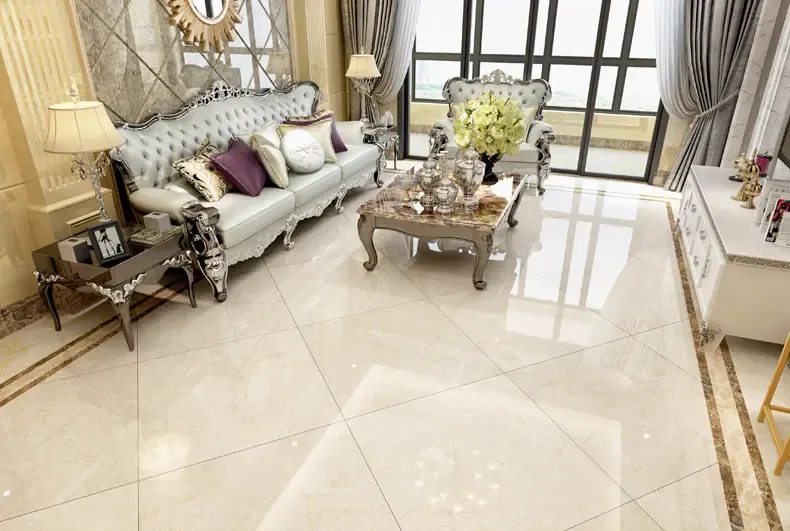 鹰牌瓷砖 现代简约地板砖 全抛釉地砖客厅瓷砖800x800欧式 皇室米黄