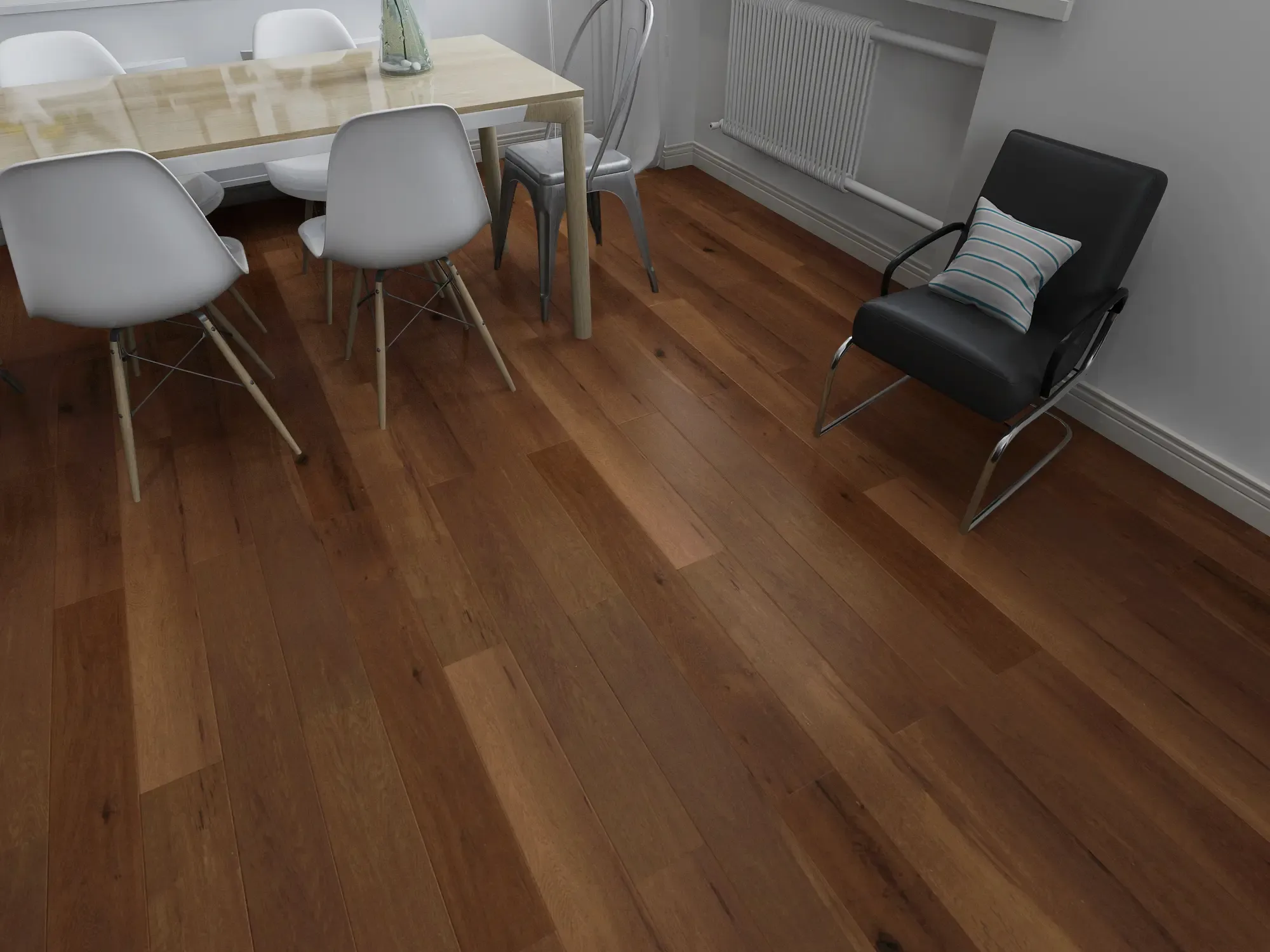 金鹰艾格木地板 平口实木复合地板 环保非醛橡木地板 ds6021 900x148x