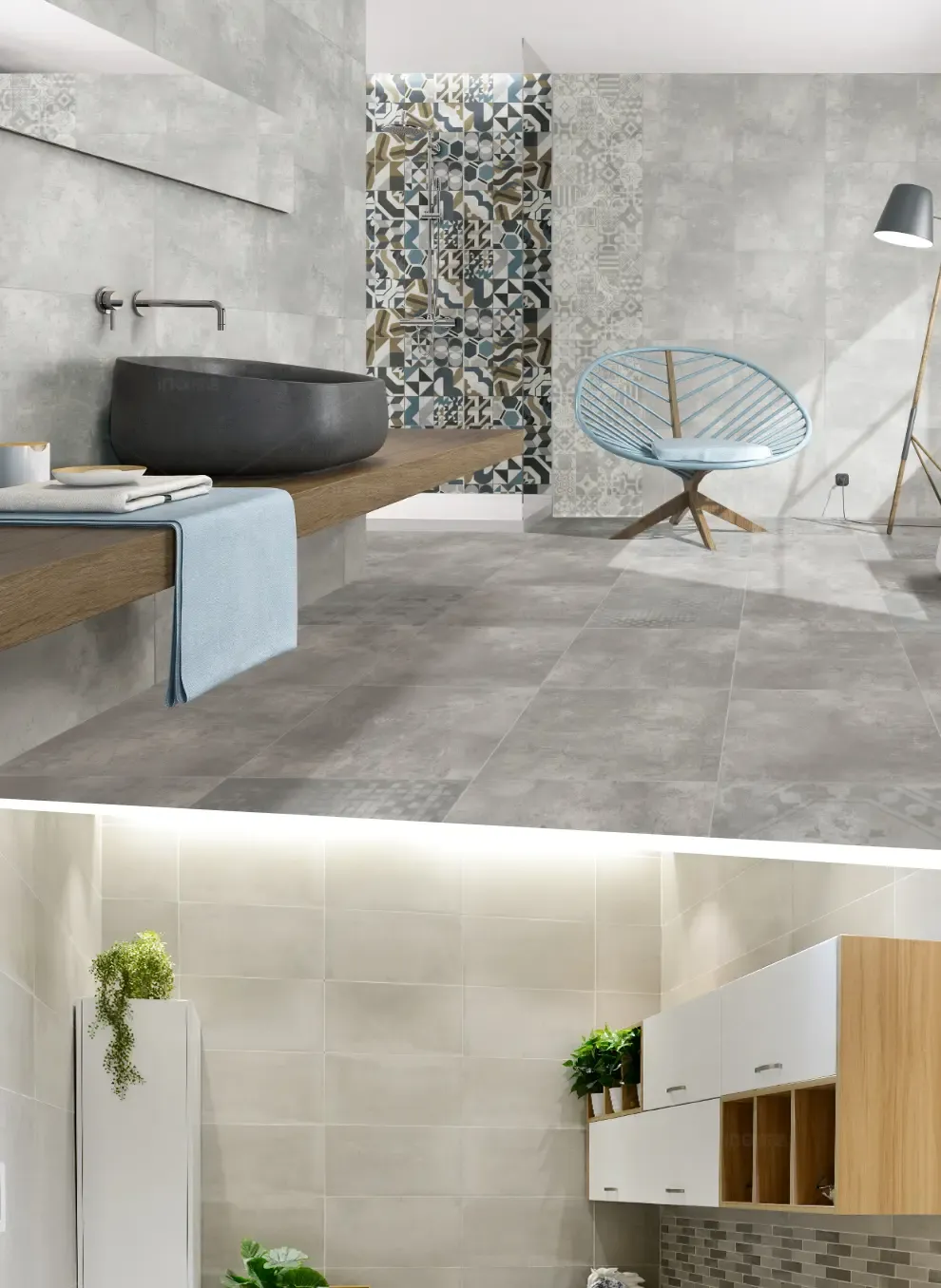 依诺瓷砖(inol ceramics) 仿古防滑水泥砖 600客卧餐厅地板砖 60316