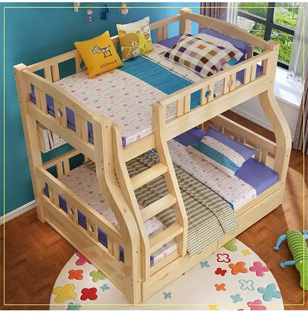 高低床 上下床 子母床 双层床学生床宿舍高低床 (清漆)上铺1米/下铺1