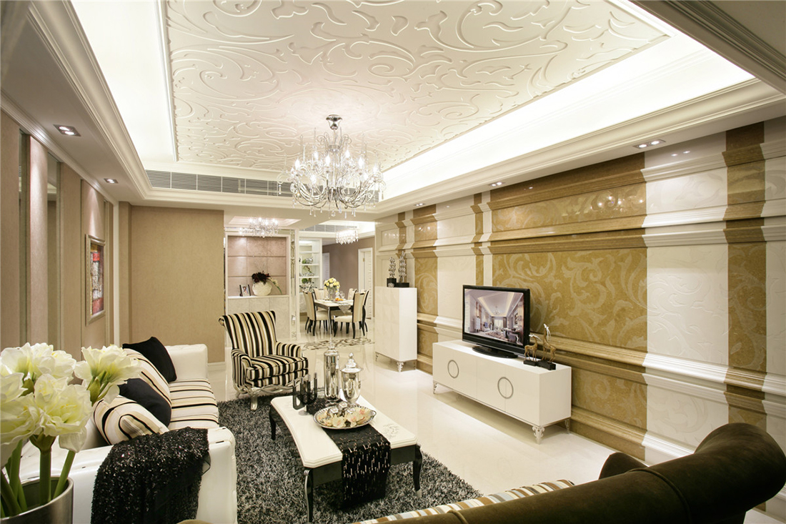 杭州新湖果岭118平三居室欧式风格装修案例