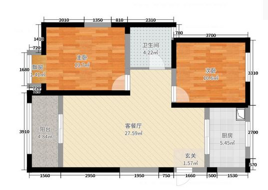悦府海棠-三居室-89.00平米-装修设计