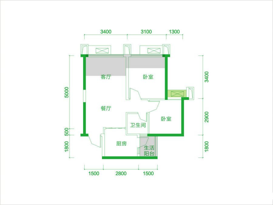 交大归谷建设派+现代简约+两居室