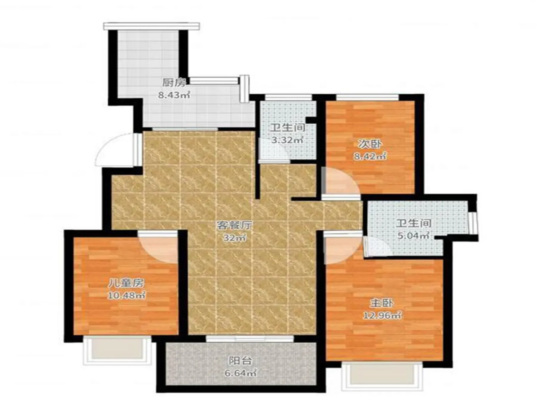 荷澜庭105平户型结构图该商户其他案例同户型同风格同