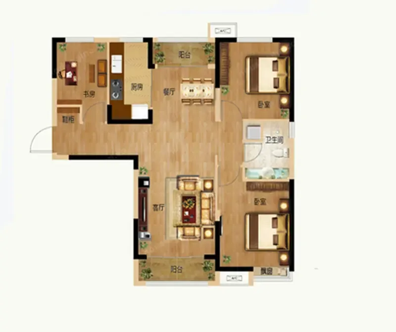 永和居易三居室户型图