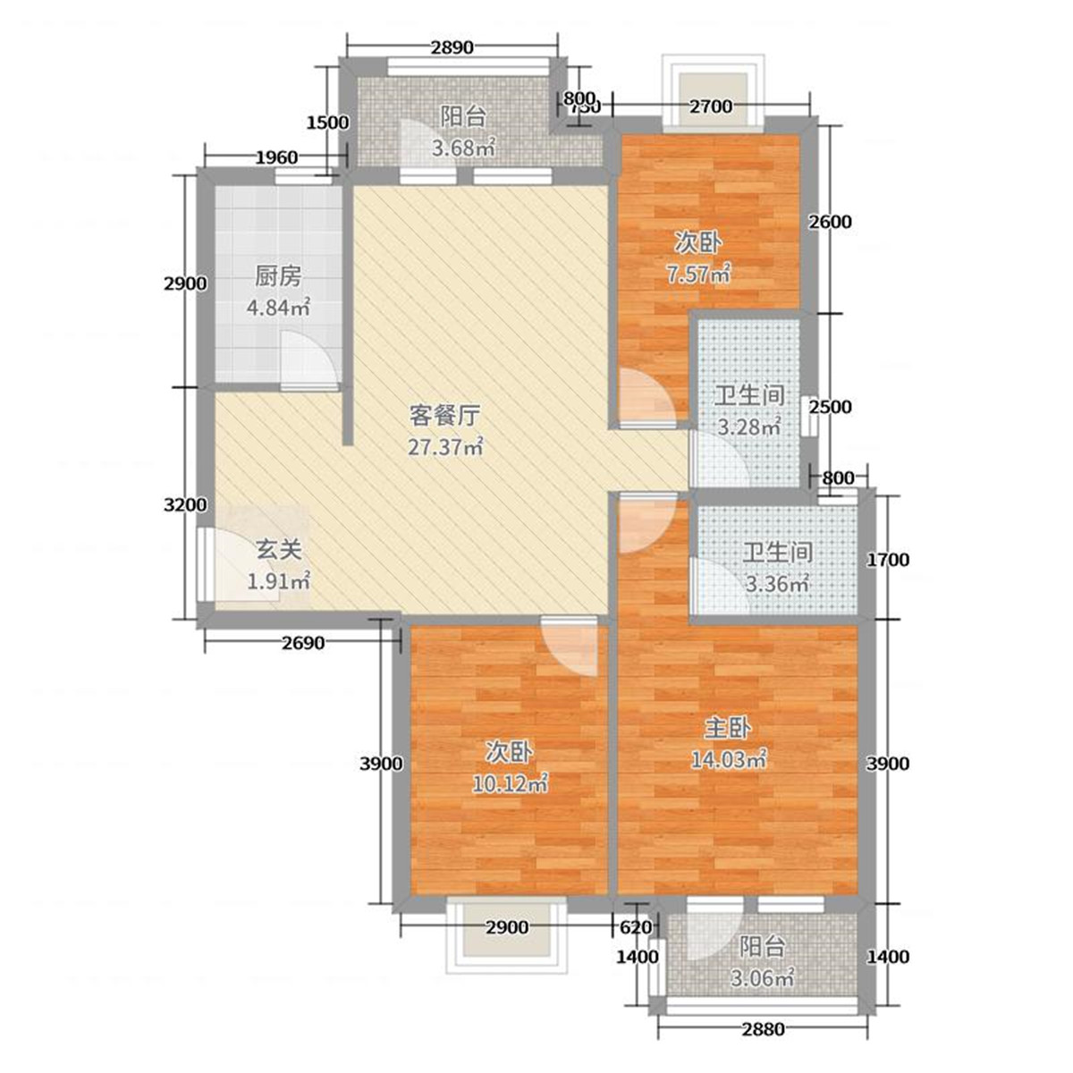 美联联邦生活区二期107平三居室美式装修风格