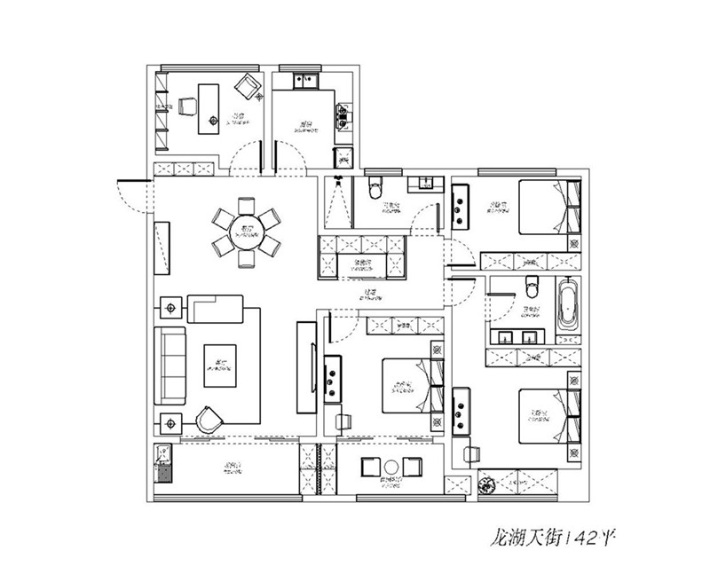 龙湖时代天街-新中式-四居室