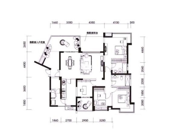 欧式风格华置西锦城163四居室