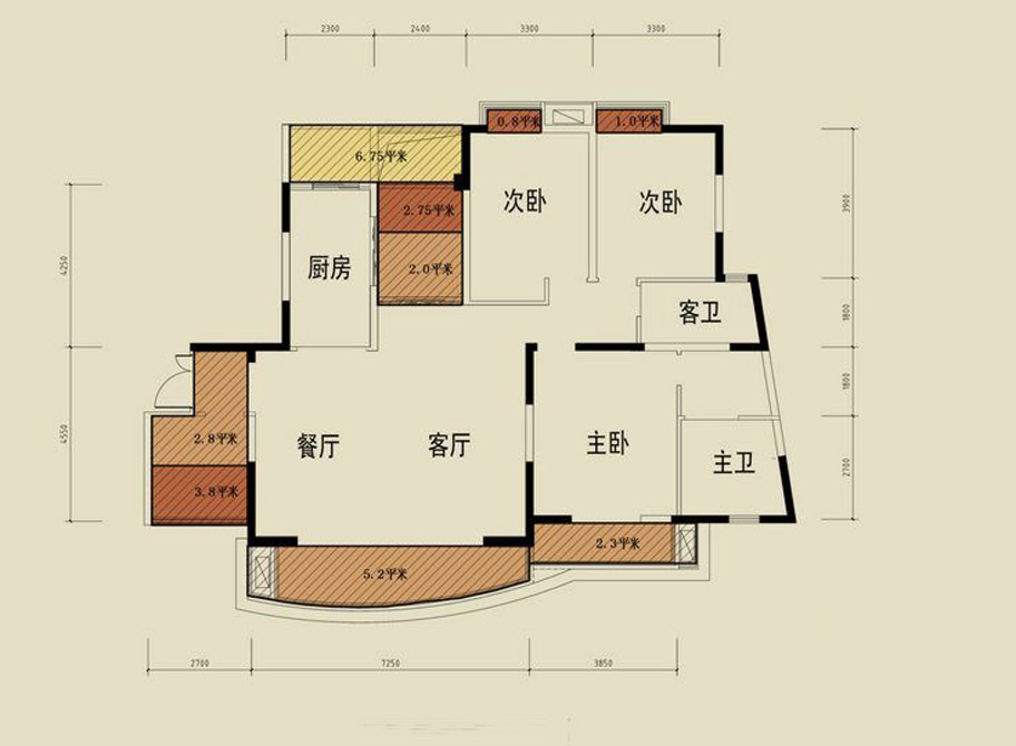 简约美式风格嘉年华国际社区160平三居室