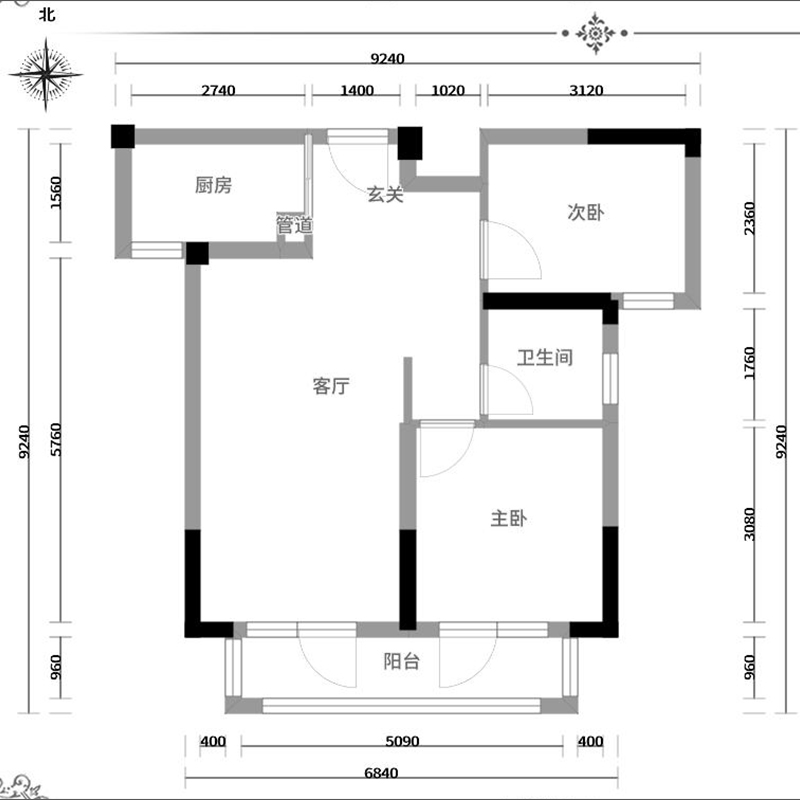 亿达云山湖—欧美风情——二居室