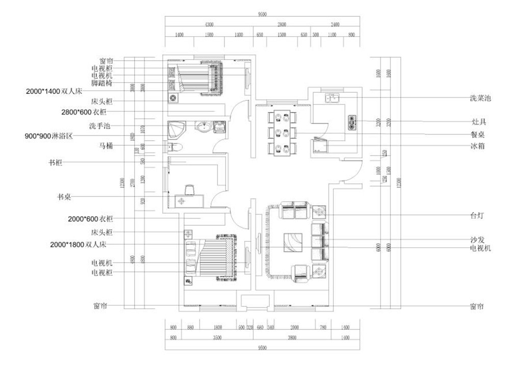 力天装饰-路劲太阳城-122㎡-现代