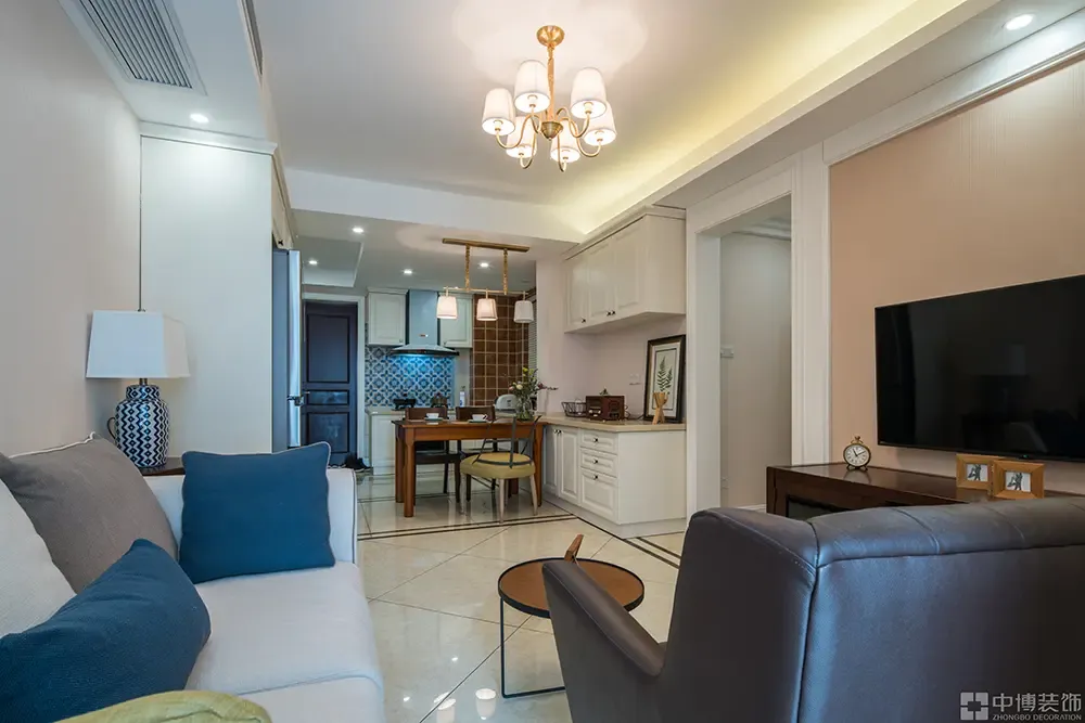 简美三居室装修效果图_85平米14万装修设计案例-青岛房天下家居装修网