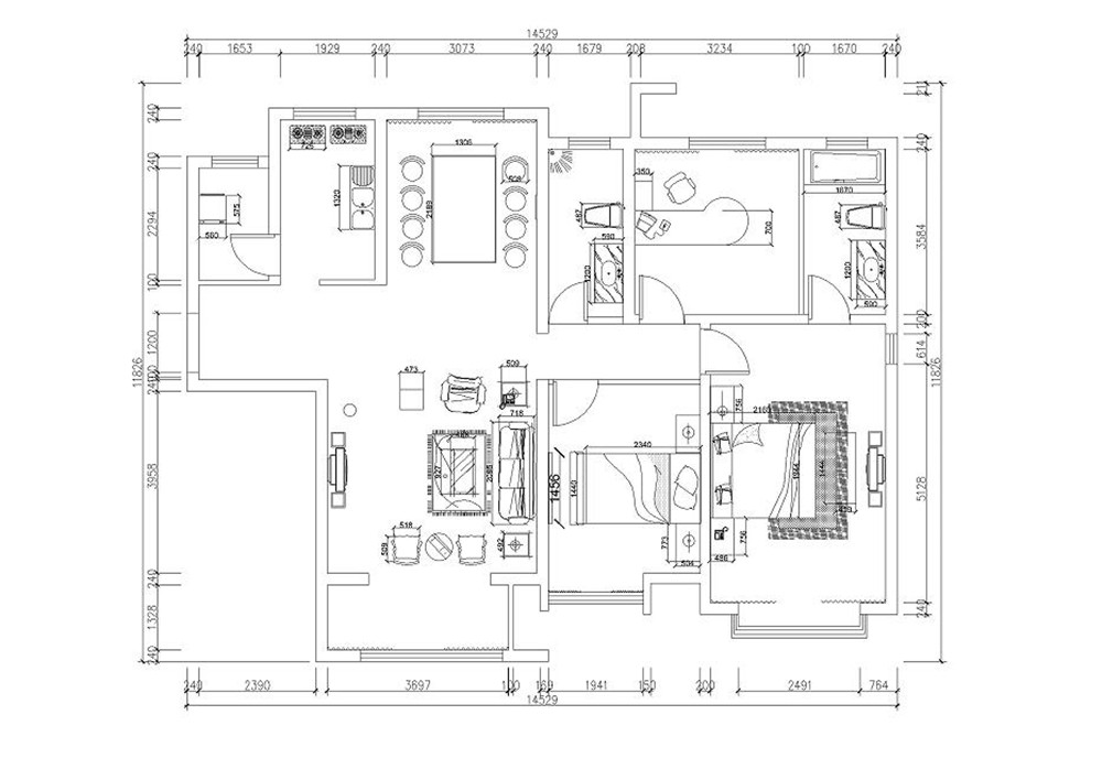 【力天装饰】奥莱城-137㎡-新中式