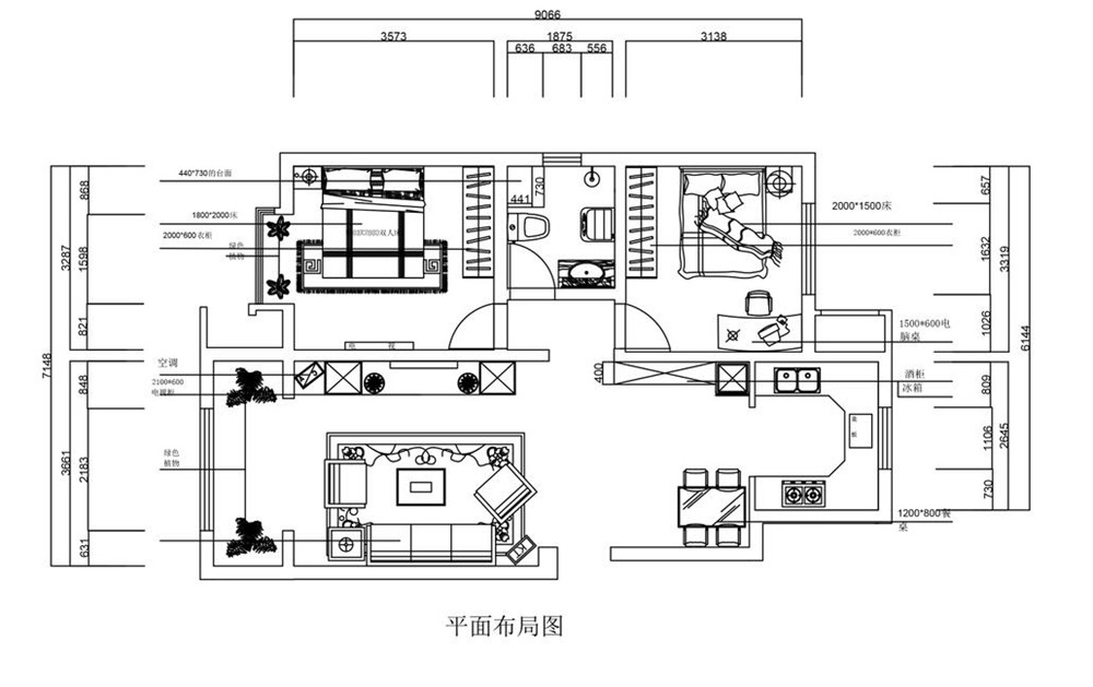 【力天装饰】城投熙和园 两室 简欧风格