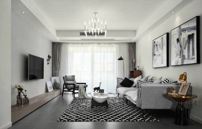 经典黑白灰现代简约家居装修，素雅而有格调
