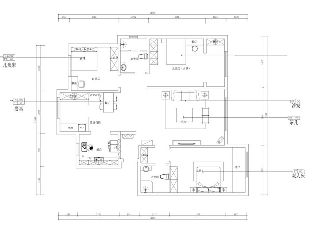 【力天装饰】盛景苑-170㎡-欧式风格