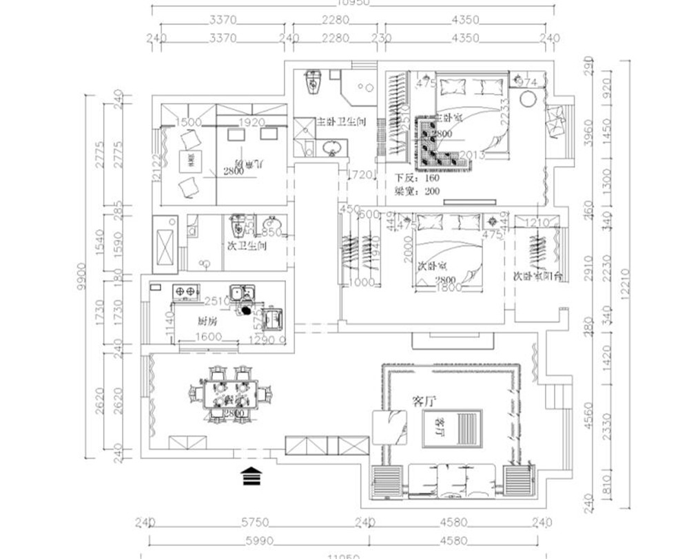 力天装饰-康桥郡-120㎡-现代风格