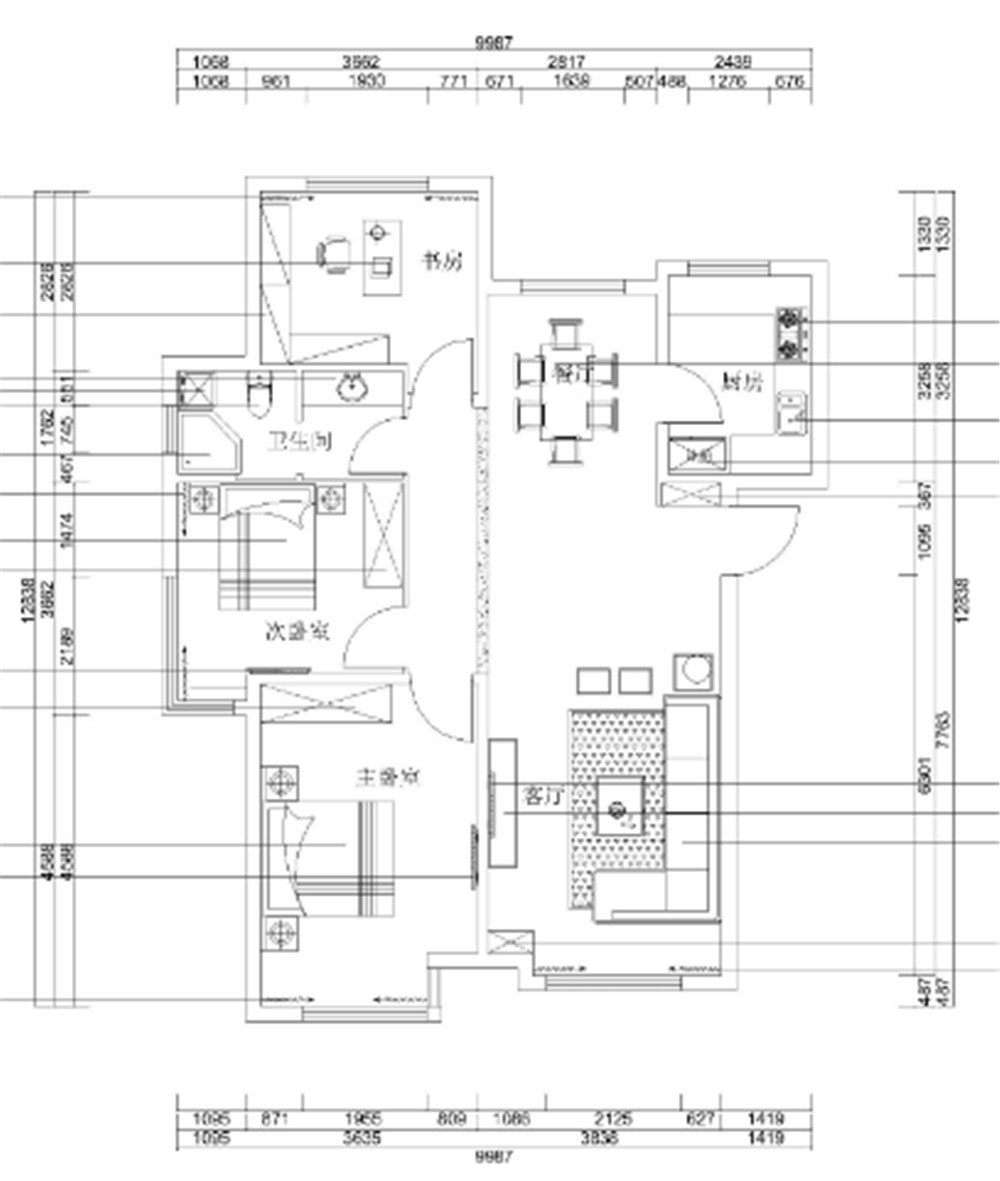 【力天装饰】仁恒滨河湾-126㎡-现代风格