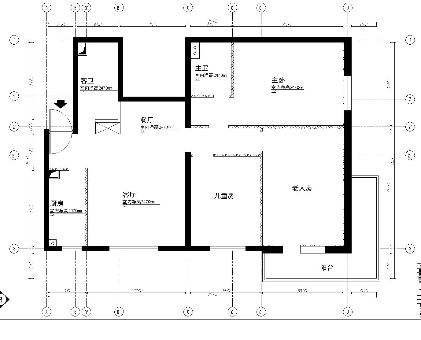 北营房东里小区3居室现代简约风格案例