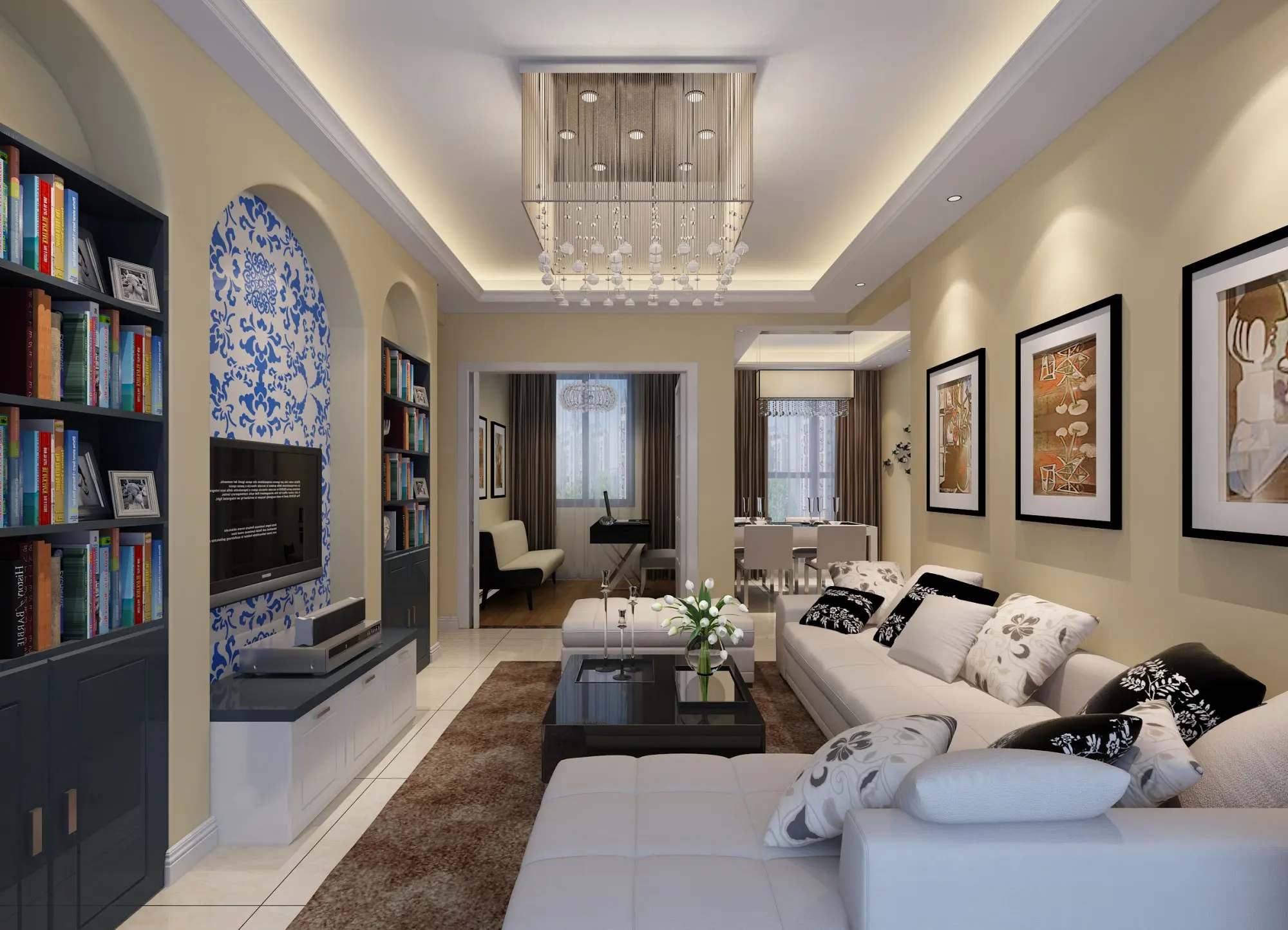 现代简约二居室95平米11万-嘉裕花园装修案例-苏州房天下家居装修网