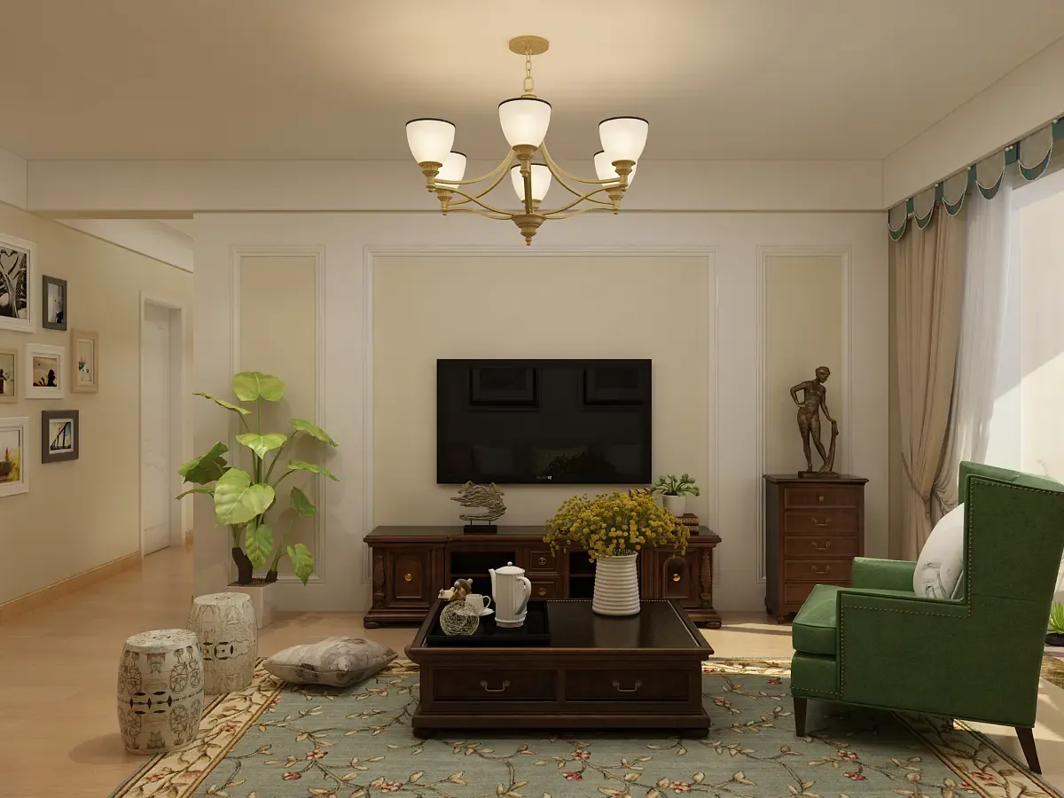 小美风格三居室装修效果图120平米15万小美风格三居室装修案例大全