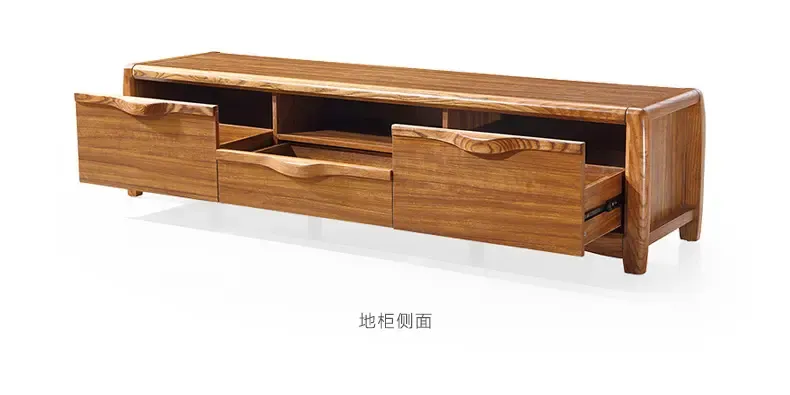 林氏木业新中式电视柜组合套装客厅电视机柜木质地柜电视桌子cu1m