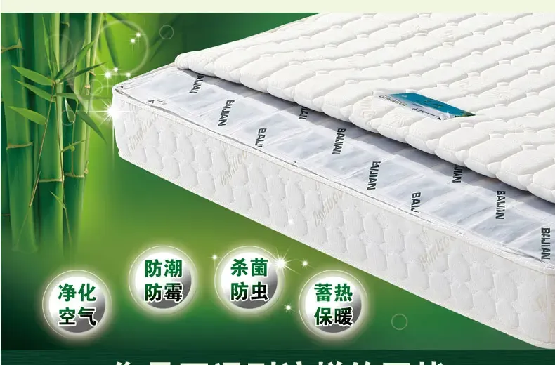 柏健床垫 竹碳防潮防湿防霉防臭 可拆洗床垫 1.8米双层功能保健