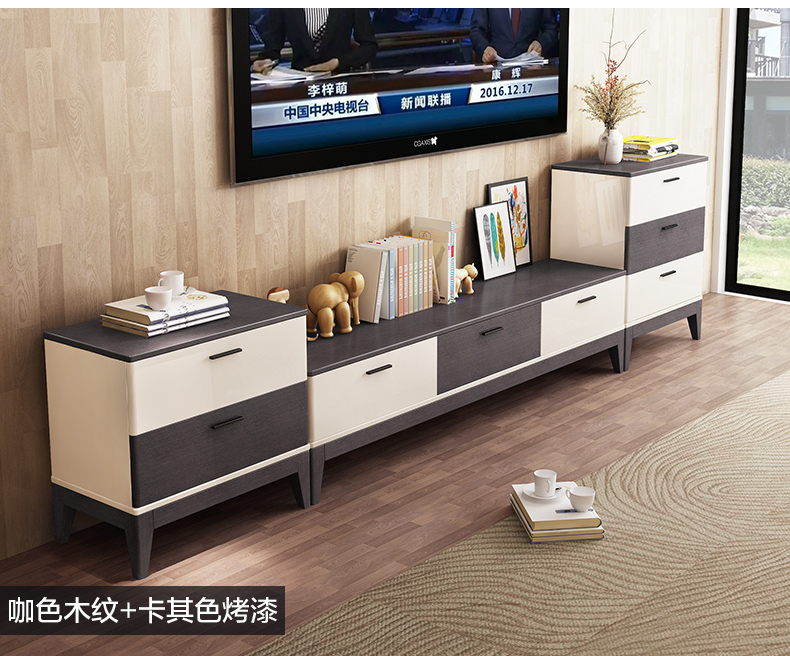 北欧电视柜简约现代高低电视柜茶几组合创意时尚大小户型客厅家具