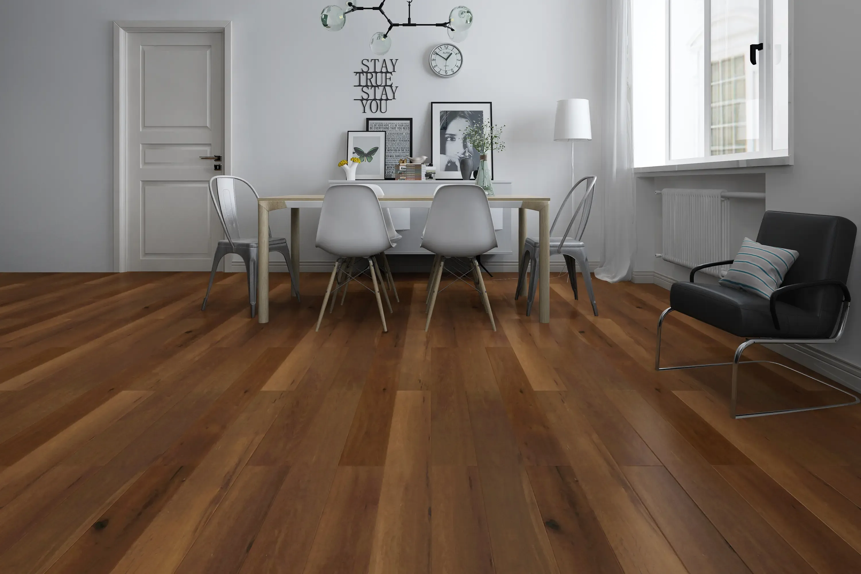 金鹰艾格木地板 平口实木复合地板 环保非醛橡木地板 ds6021