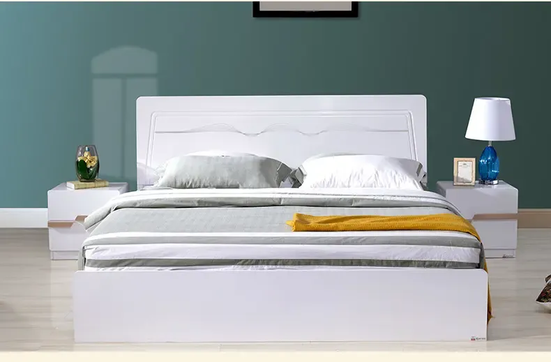 南方家私 现代简约板式高箱床1.5米1.8米双人床烤漆床储物床