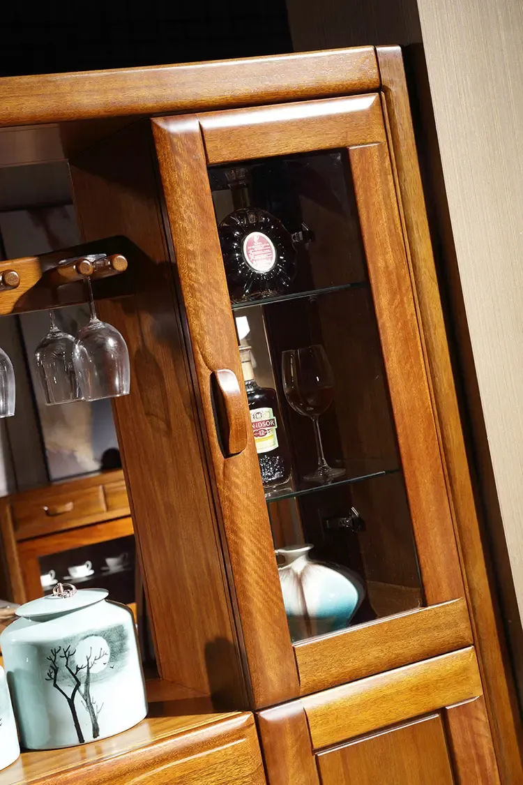 爱扬 全实木间厅柜酒柜隔断柜金丝胡桃家具 rc161