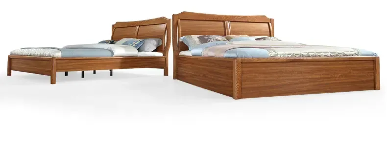 林氏木业现代中式1.5双人床成人简约主卧1.8米高箱储物床家具cu3a