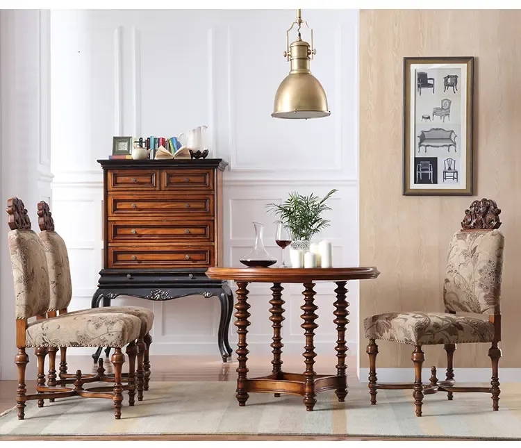 荣麟梧桐欧式多斗柜家用客厅实木三四五六斗柜复古多用储物柜w252