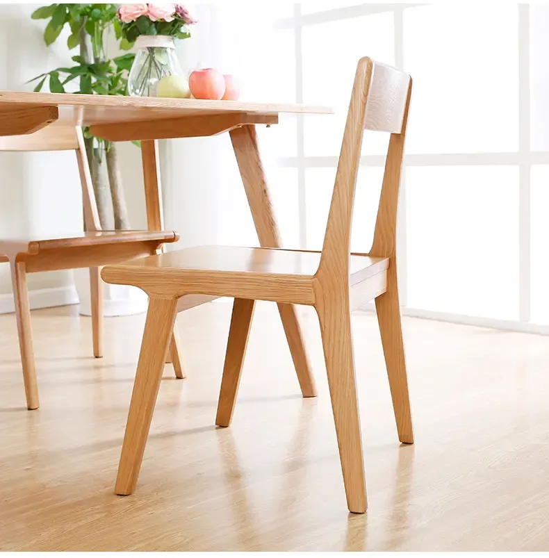 原始原素日式全实木餐椅简约橡木餐椅纯实木家具实木椅舒适椅子qx
