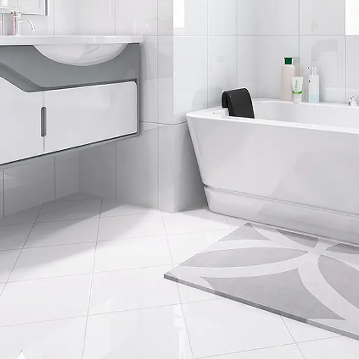 东鹏瓷砖 纯白色地砖啡语悠金卡塔 厨卫阳台地砖哑光防滑300x300