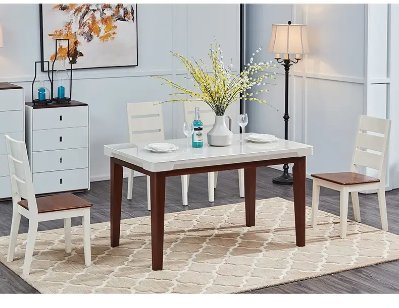 太子家居 长方形实木餐桌餐椅座椅餐桌椅饭桌餐台组合 f7269