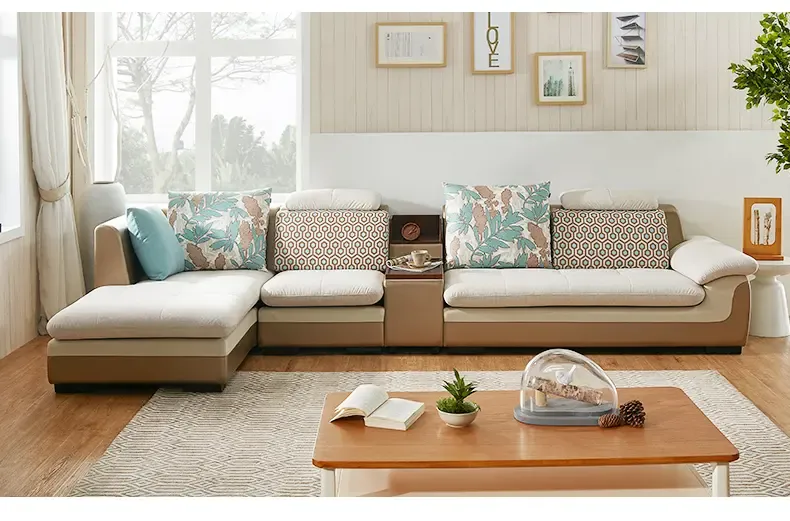 全友家私沙发现代客厅布艺沙发组合大户型皮布沙发带扶手几102072价格