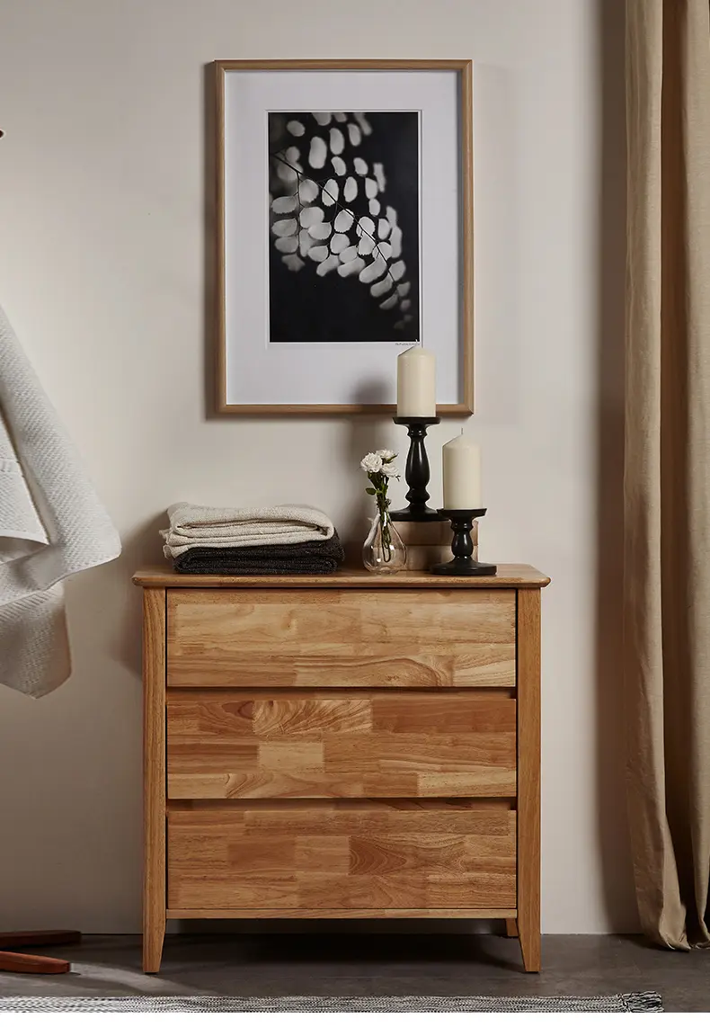 卡丽亚 实木三斗柜三斗橱储物柜抽屉柜现代简约客厅卧室柜子日式